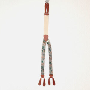 Trafalgar Silk Braces Suspenders Baseball National Pastime Leather Limited Ed